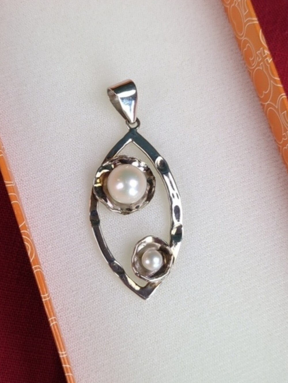 Gorgeous Pendant Pearls & Mexican Silver Talleres De Los Ballesteros